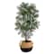 4ft. Parlor Palm Artificial Tree in Boho Chic Handmade Cotton & Jute Black Woven Planter